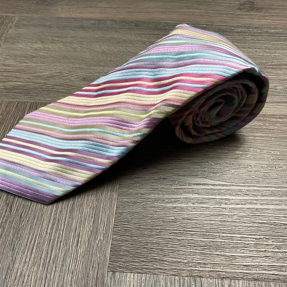 DUCHAMP LONDON Striped Silk Tie Handmade in England Mens 59